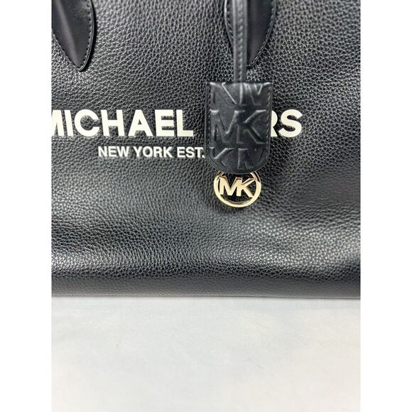 Michael Kors Black Leather Tote with Pouch - Picture 4 of 16